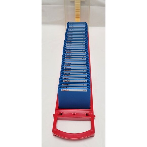 Sizzix Sizzlits CLASSIC Die Storage Case Blue Alphabet Die Cutting Cartridges - Picture 1 of 11
